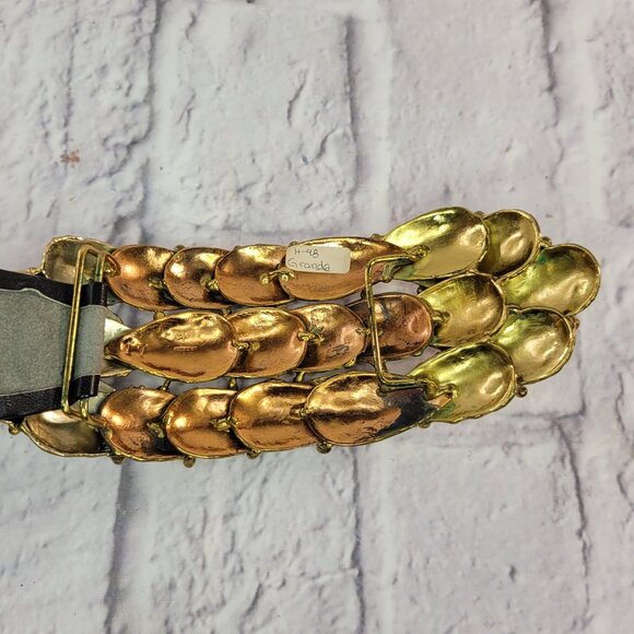 Vtg Exart Mexican Mixed Metals Belt Buckle Set of 2 Silver & Brass Handcrafted - Picture 4 of 7